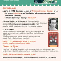 Spectacle musique classique et théâtre aux Jardins du Cap d'Arbon (Estadens)