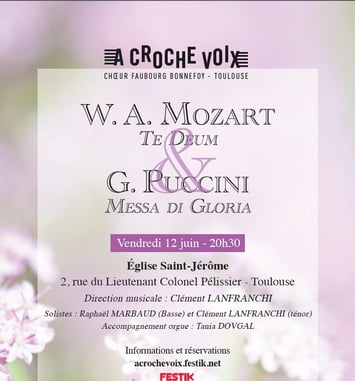 Te Deum (Mozart) & Messa di Gloria (Puccini) — Concert du chœur A Croche Voix