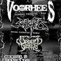 Soirée brutal et oldschool deathmetal : VOORHEES (Metz) + SMASHED (Tarbes) + UPPER DECKER (Tlse)