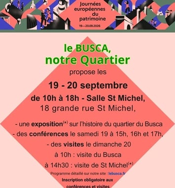 Exposition sur le Busca, quartier du Faubourg St Michel