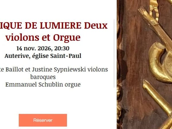 Musique de lumière deux violons et orgue I Auterive