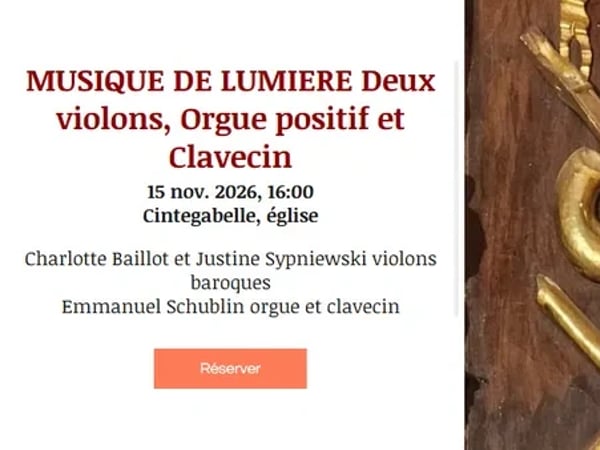 Musique de lumière : Deux violons et Orgue à Cintegabelle